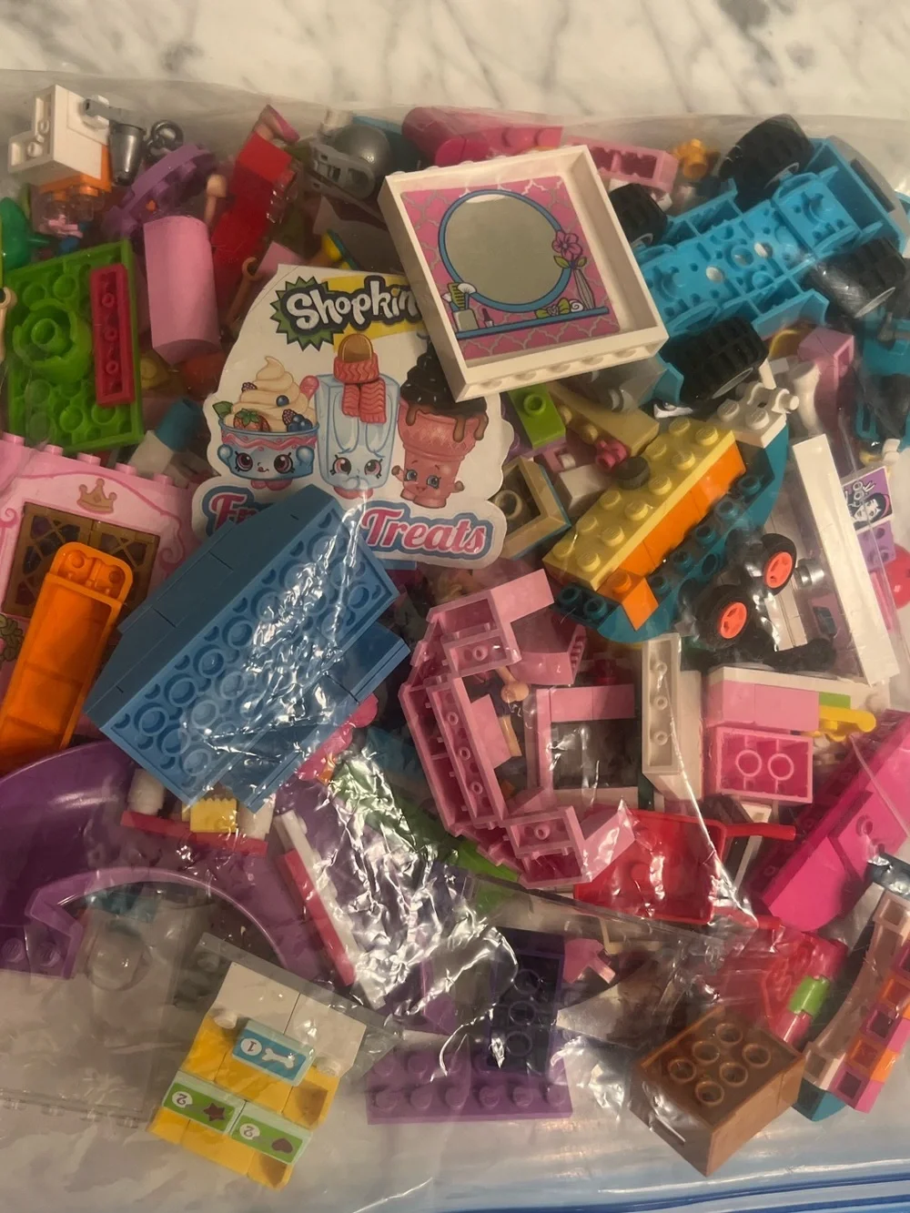 Lego Friends Pink Blue Multicolor Mini-Doll Building Pieces Lot